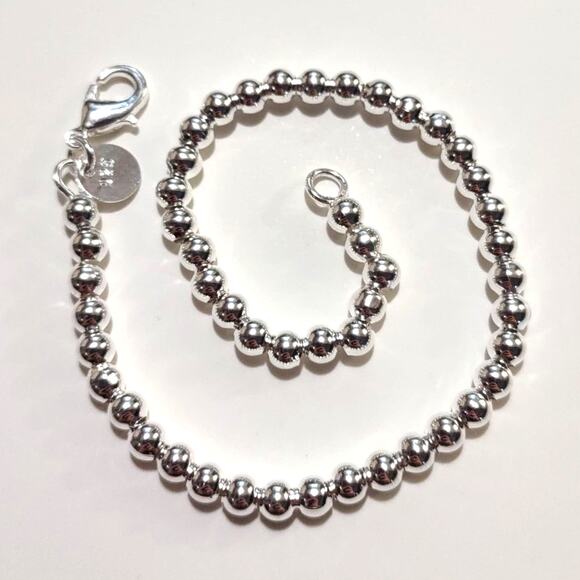 925 Silver Pearl Bracelet 4mm Jewelry Sterling Christmas Birthday Gift - NEW!